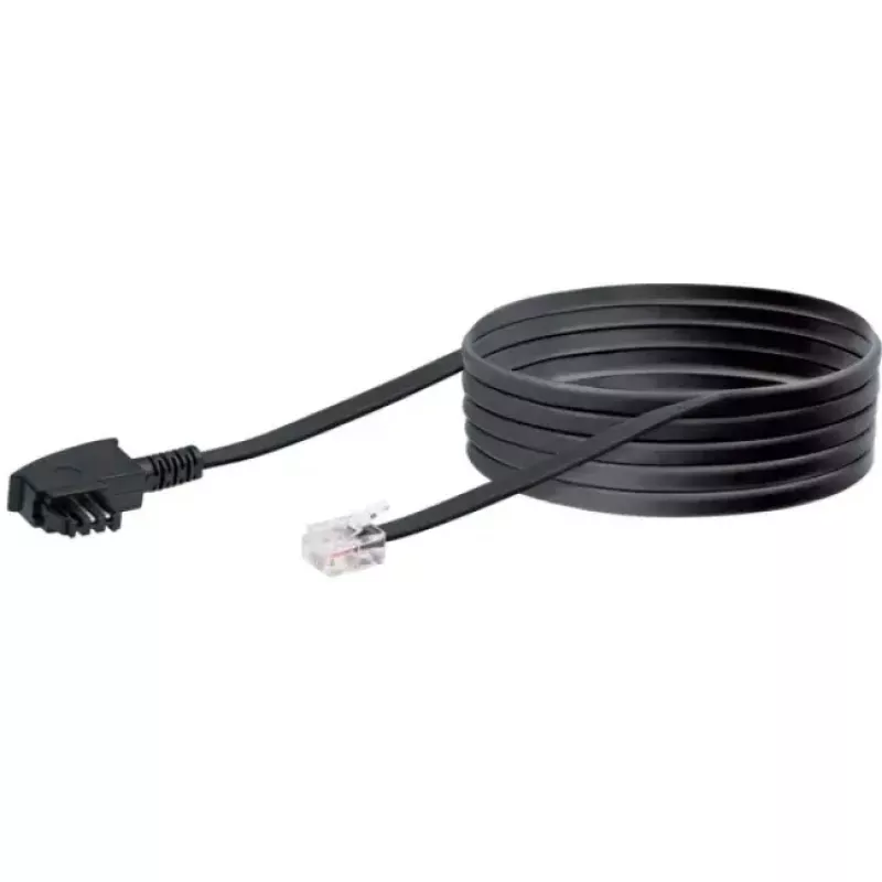 cavo Schwaiger 6,0 m RJ-12 - TAE-F 6 m nero