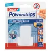 Supporto rasoio Tesa Powerstrips Waterproof Wave, supporto da bagno autoadesivo, design impermeabile, bianco