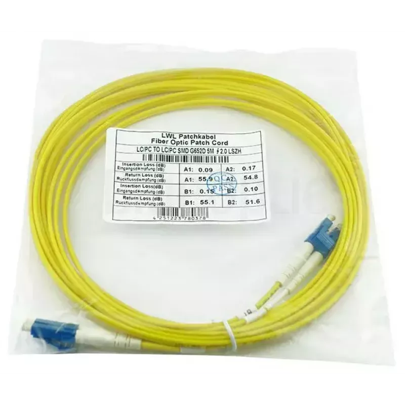 Cavo patch in fibra ottica BlueOptics SFP3131BU1MK 1 m G.657.A1 LC–LC 9 µm full duplex giallo