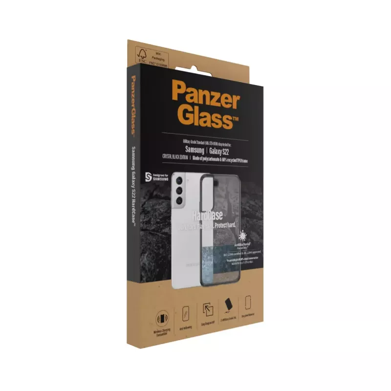 Custodia rigida PanzerGlass per Samsung Galaxy S22 trasparente