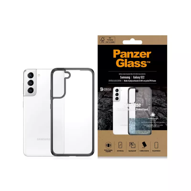 Custodia rigida PanzerGlass per Samsung Galaxy S22 trasparente