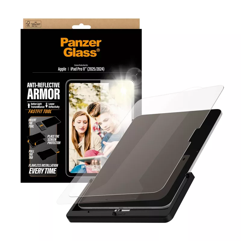 PanzerGlass ® Anti-Reflective Armor Screen Protector iPad Pro 11 pollici (2024-2025) | Ultra-Wide Fit con strumento FastFit
