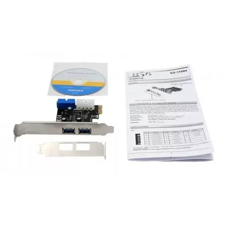 EXSYS EX-11049 adattatore PCIe USB 3.2 Gen 1 interno nero argento