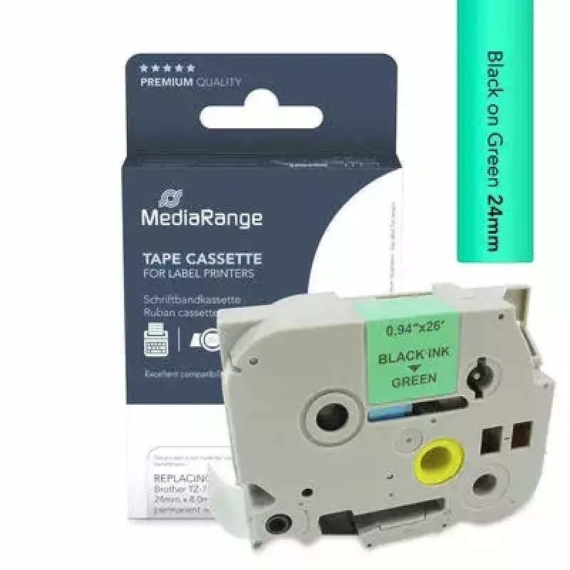 Nastro per stampante MediaRange MRBTZ751 nero 2,4 cm 8 m