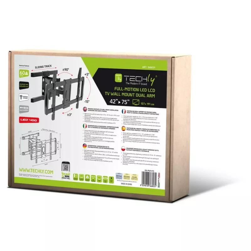 Techly ICA-PLB-473 Supporto TV/Base da tavolo 190,5 cm (75