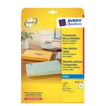 Etichette per stampante trasparenti Avery J4721-25