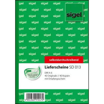 Modulo commerciale Sigel SD013 verde A6 80 fogli