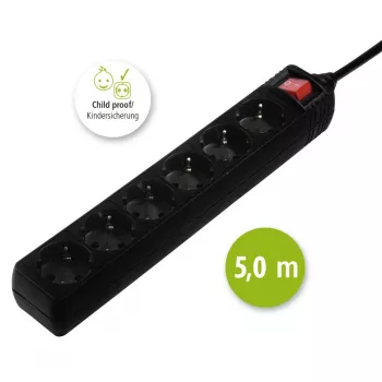 Hama 137266 Ciabatta 6 prese AC per interni nero