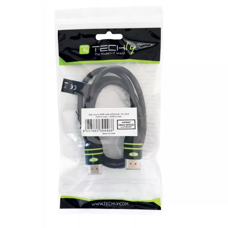 Techly cavo High-Speed-HDMI 0,5 m con Ethernet A/A M/M nero ICOC HDMI-4-005