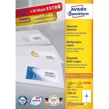 Etichette adesive rettangolari AVERY 3483-200