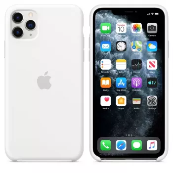 Custodia in silicone per Apple iPhone 11 Pro Max — Silicone, Bianco, compatibile con 6,5 pollici