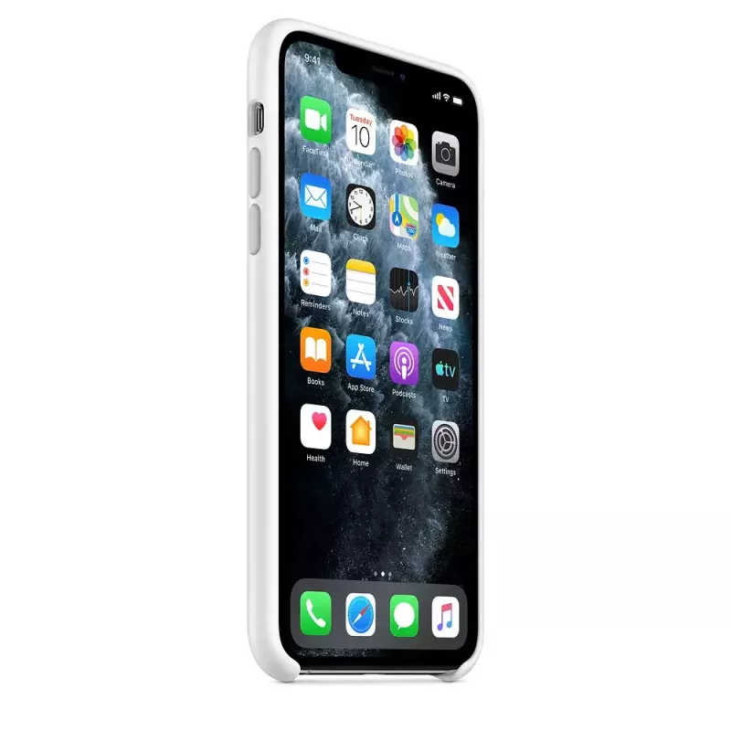 Custodia in silicone per Apple iPhone 11 Pro Max — Silicone, Bianco, compatibile con 6,5 pollici