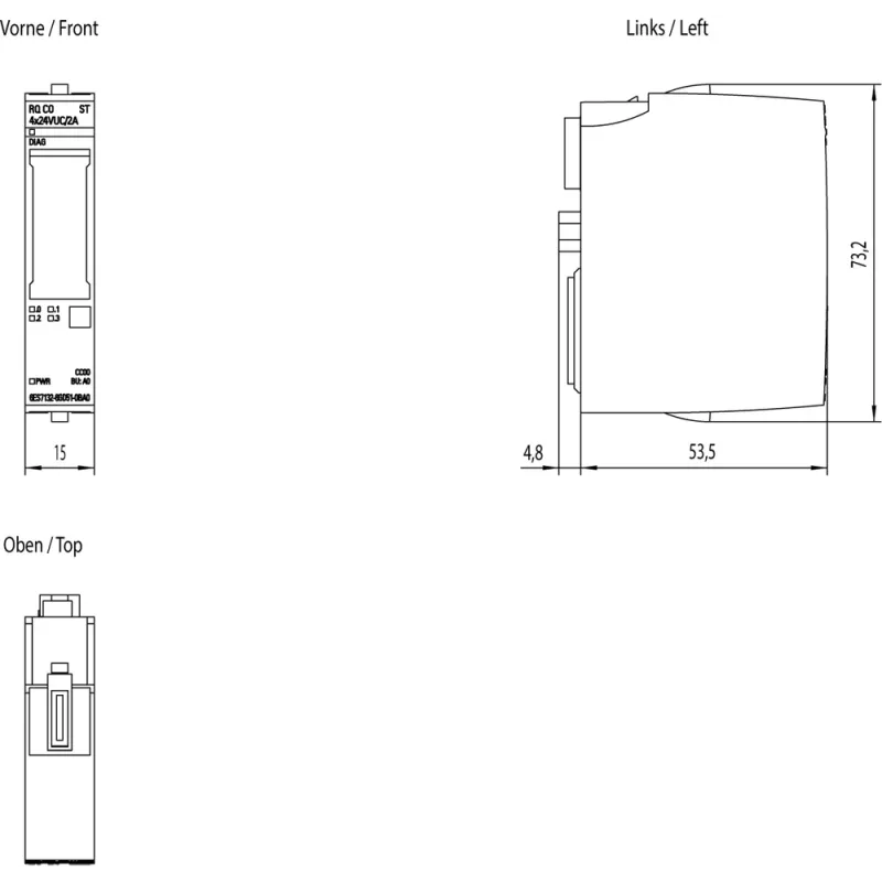 Siemens 6ES7132-6GD51-0BA0 Alimentatore/convertitore per interni multicolore
