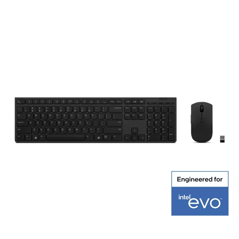 Lenovo 4X31K03931 Tastiera mouse inclusi RF Wireless + Bluetooth US inglese nero