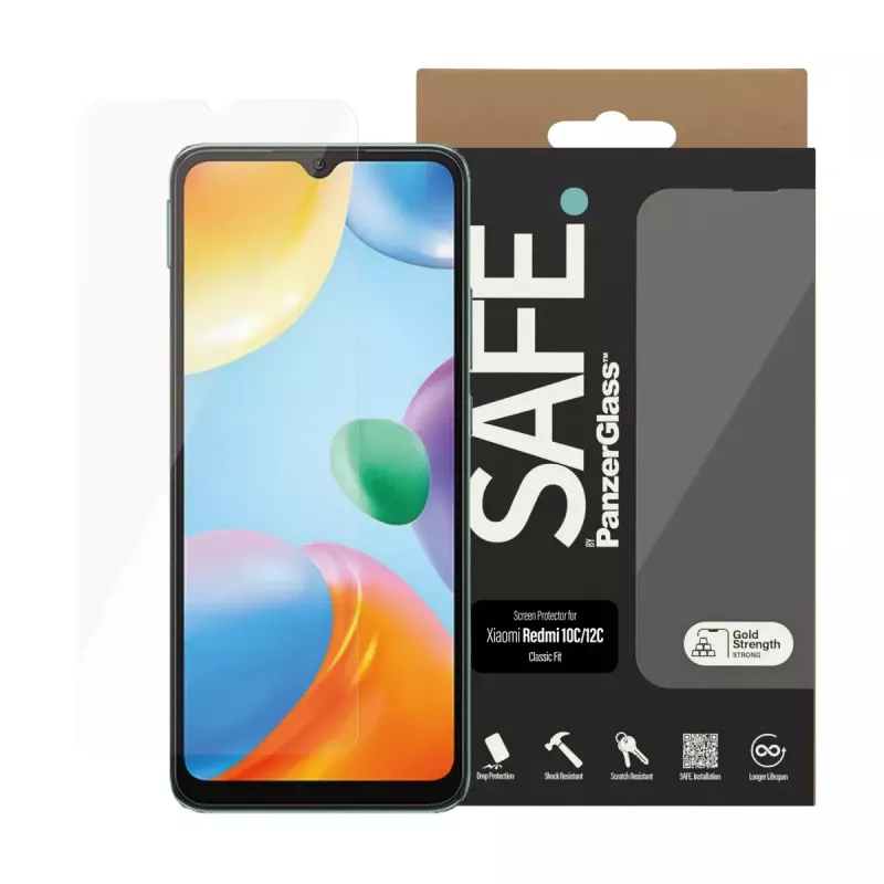Protezione display PanzerGlass SAFE. by ® Xiaomi Redmi 10C antigraffio antiurto