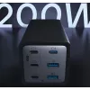 Conceptronic caricabatterie GaN USB PD 6 porte 200W con cavo di ricarica USB-C, USB-C x 4, USB-A x 2, QC 3.0, PD 3.1, PPS