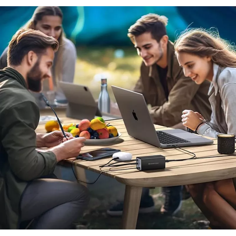 Conceptronic caricabatterie GaN USB PD 6 porte 200W con cavo di ricarica USB-C, USB-C x 4, USB-A x 2, QC 3.0, PD 3.1, PPS