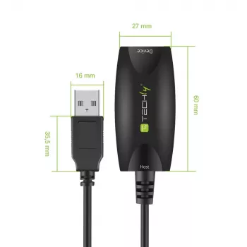 Techly SuperSpeed cavo di prolunga attivo USB3.0 5m nero ICUR3050