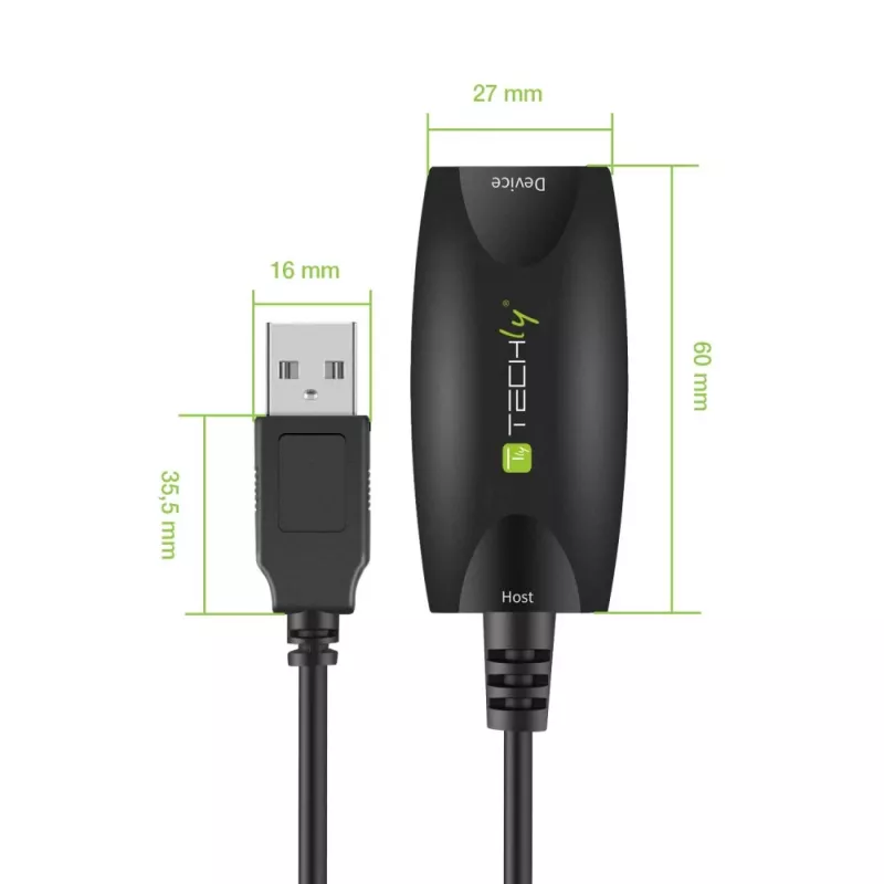 Techly SuperSpeed cavo di prolunga attivo USB3.0 5m nero ICUR3050