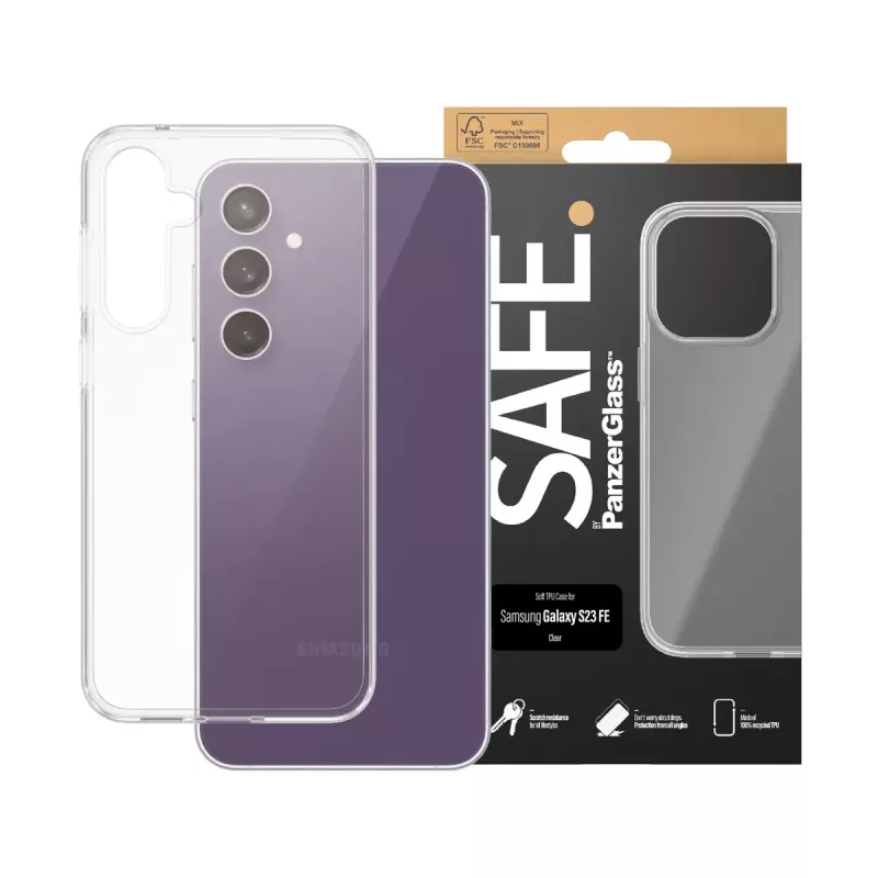 PanzerGlass SAFE. by ® custodia TPU trasparente per Samsung Galaxy S23 FE