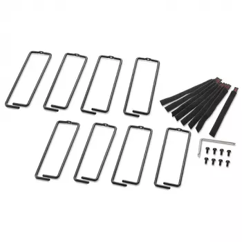 APC NetShelter Gestione cavi, gestione cavi verticale, anelli, per case NetShelter larghezza 750mm e 800mm, set da 8, 76 x 19 x 203 mm