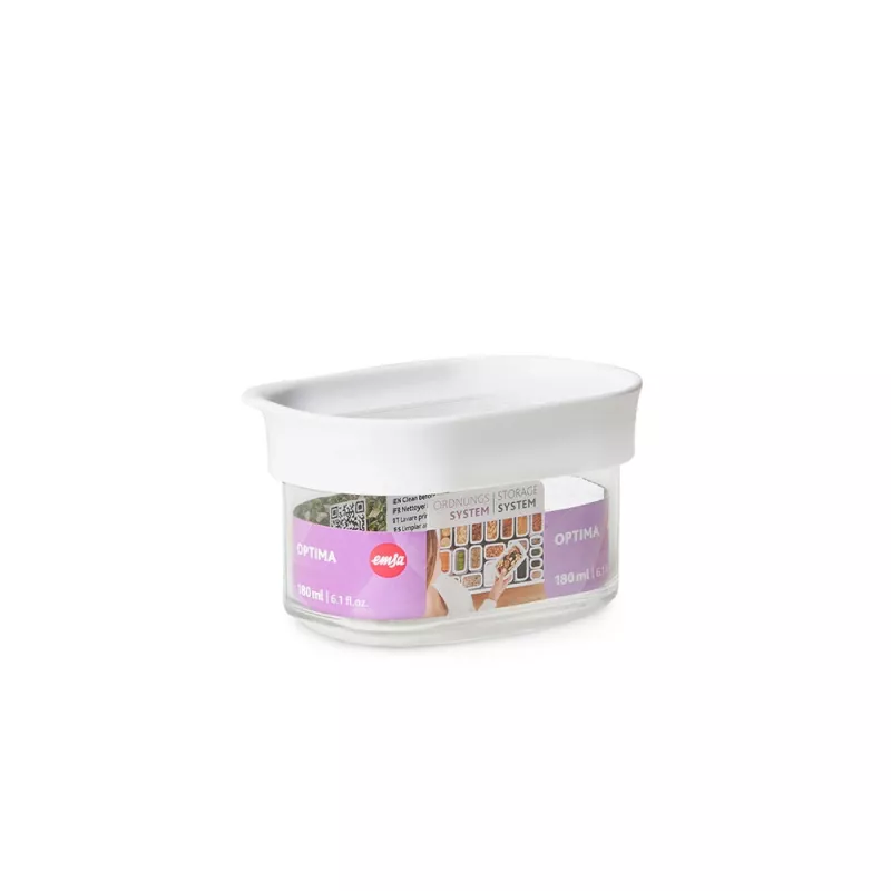 Contenitore rettangolare EMSA Optima 0,18 L trasparente, bianco 1 pezzo