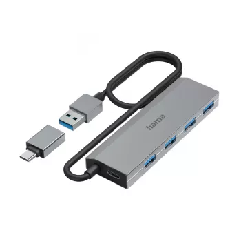 Hama 00200138 Hub interfacce USB 3.2 Gen 1 (3.1 Gen 1) Type-A + Type-C 5000 Mbit/s antracite, grigio