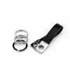 Portachiavi TROIKA TWISTER nero argento pelle metallo 16mm 9mm