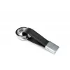 Portachiavi TROIKA TWISTER nero argento pelle metallo 16mm 9mm
