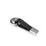 Portachiavi TROIKA TWISTER nero argento pelle metallo 16mm 9mm