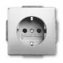 Presa Busch-Jaeger 2011-0-3850 CEE 7/3 2P+E 250 V 16 A acciaio inox argento 71×41 mm