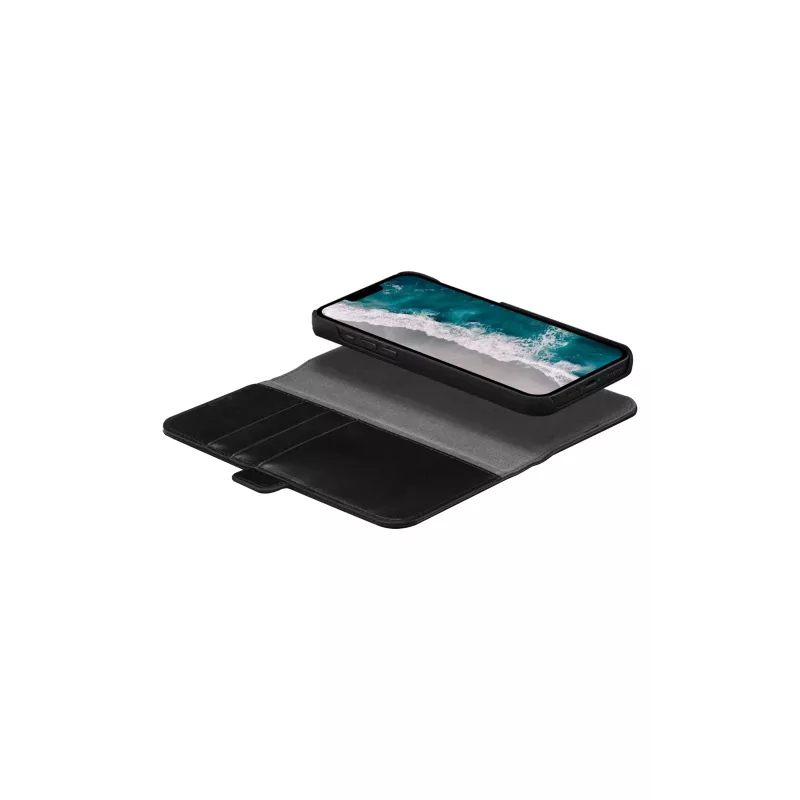 Custodia a libro per cellulare dbramante1928 Stockholm per iPhone 14 Plus (6,7 pollici, nero) con 3 scomparti per carte