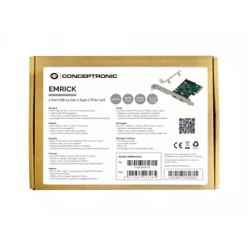 Conceptronic EMRICK scheda PCIe 2 porte USB 3.2 Gen 2 Type-C