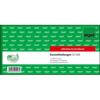 Modulo commerciale Sigel SD008 verde 1/3 A4 80 fogli