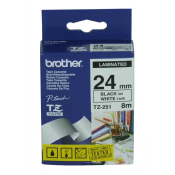 Nastro per etichettatura Brother TZ-251 nero 8 m 2,4 cm