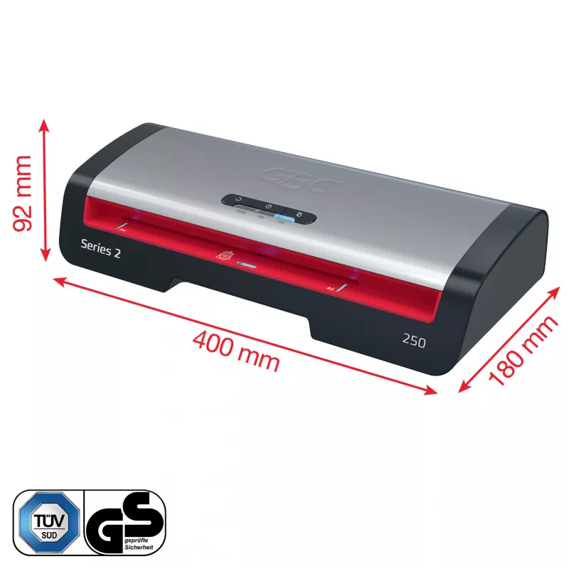 Plastificatrice GBC 250 Office A4, 24 cm, plastificatrice a caldo, 500 mm/min, 0,5 mm, A4, 100 µm