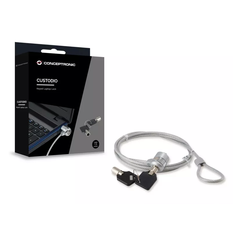 Conceptronic CNBSLOCK15 cavo di sicurezza argento 1,5 m