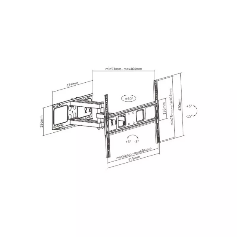 Techly ICA-PLB 344LTY supporto TV da parete 177,8 cm (70