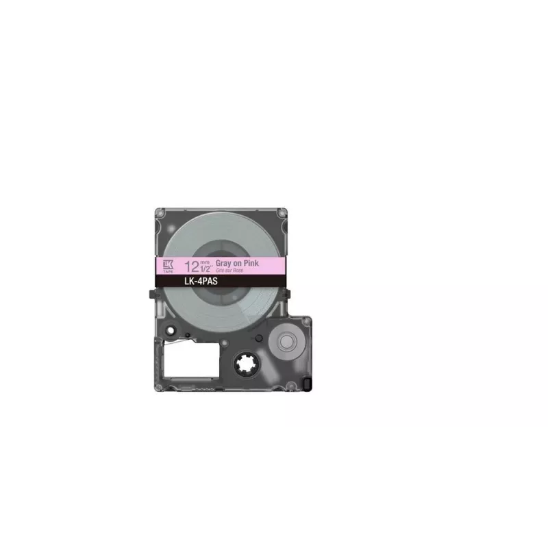 Nastro per etichette Epson LK-4PAS grigio rosa trasferimento termico 1,2 cm