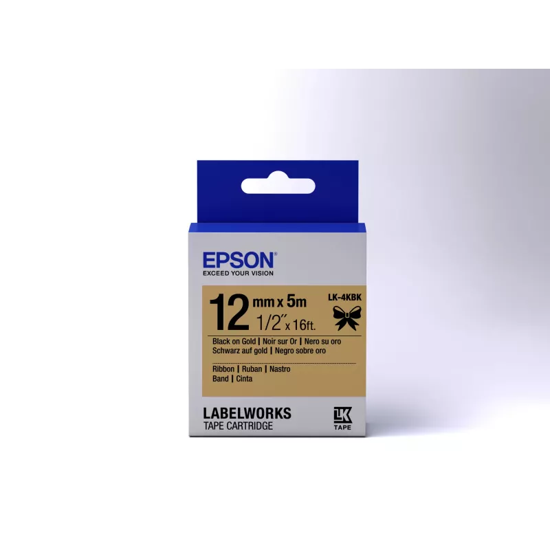 Epson Cartuccia etichetta Satin Ribbon LK-4KBK nero/oro 12mm (5m)