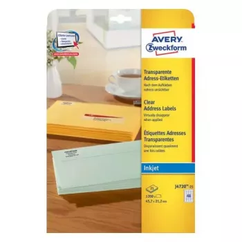 Etichette adesive Avery J4720-25 rettangolo arrotondato