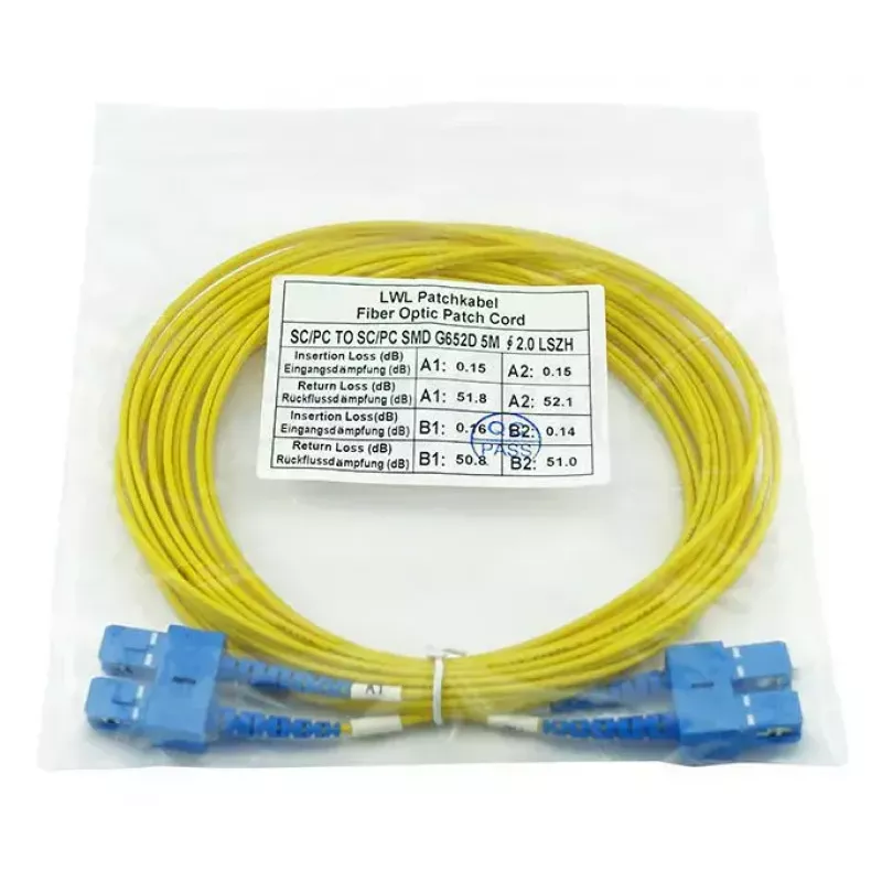 BlueOptics CAB-SMF-SC-SC-7-BO Cavo patch in fibra ottica SC/SC monomodale, 7,5 m