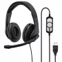 Hama HS-USB300 Cuffie con microfono PC Office, cablate, USB, nero