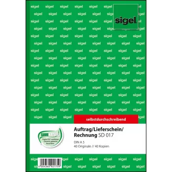 Modulo commerciale Sigel SD017 verde A5 80 fogli