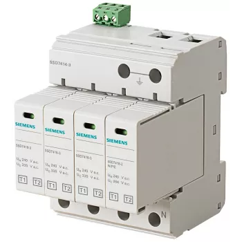 Siemens 5SD7414-3 Scaricatore di corrente da fulmine, T1/T2, 240/400 V