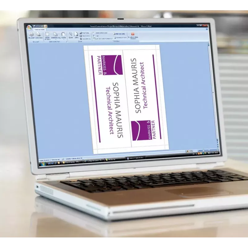 Sigel DP049 Segnaposto, 190 x 60 mm, 185 g/m², bianco brillante, 40 pz. (20 fogli x 2)