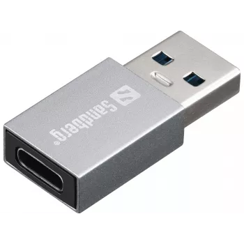 Dongle Sandberg USB-A a USB-C, USB-A, USB-C, alluminio