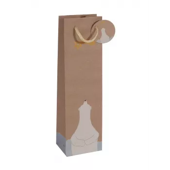 Sacchetto regalo Sigel GT051 marrone 100x80x350 mm