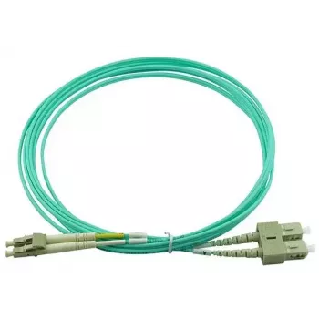 BlueOptics Cavo patch in fibra ottica LC-SC multimodale OM3 duplex, LC-UPC/SC-UPC, 5 m, beige (compatibile con Corning 055702K512000005M)