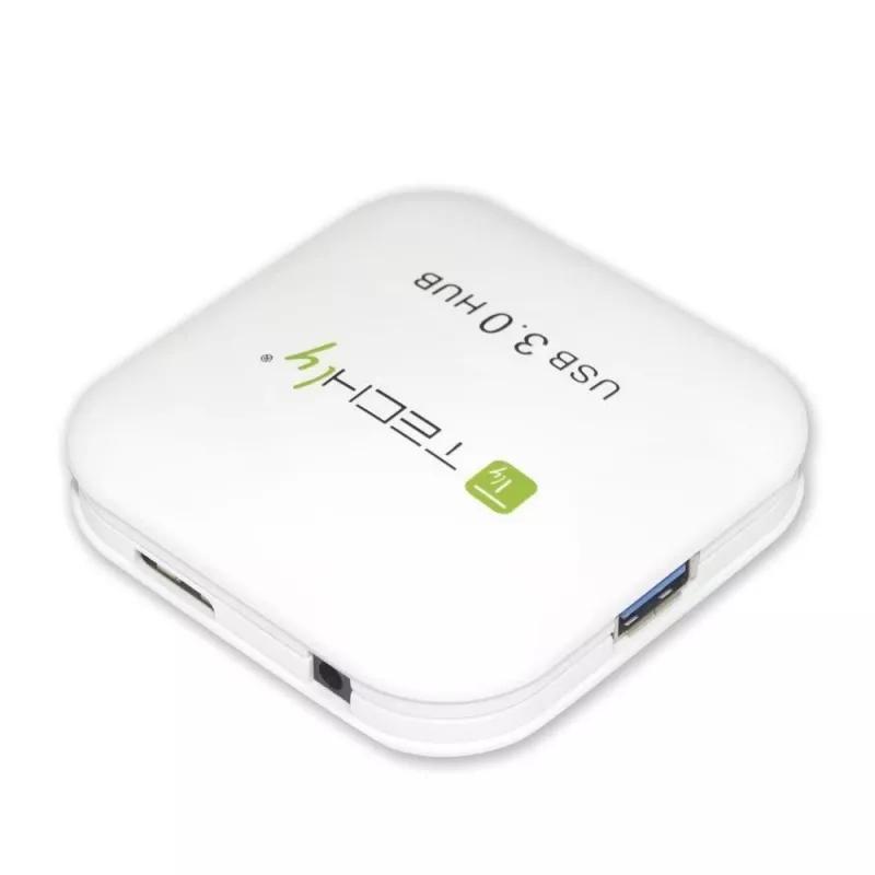 Techly hub USB 3.0 Super Speed 4 porte bianco IUSB3-HUB4-WH, USB 3.2 Gen 1 (3.1 Gen 1) Type-A, 5000 Mbit/s, bianco, 0,8 m, CE, RoHS, USB 2.0 USB 1.1